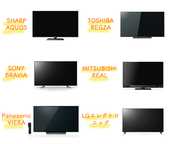 液晶テレビ　メーカー一覧